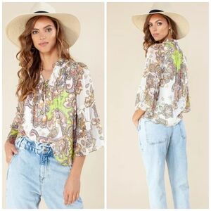 Hale Bob Karen boho top size XL